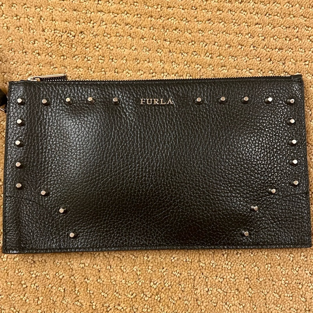 NWOT Furla Zip Pouch with Wrist Strap